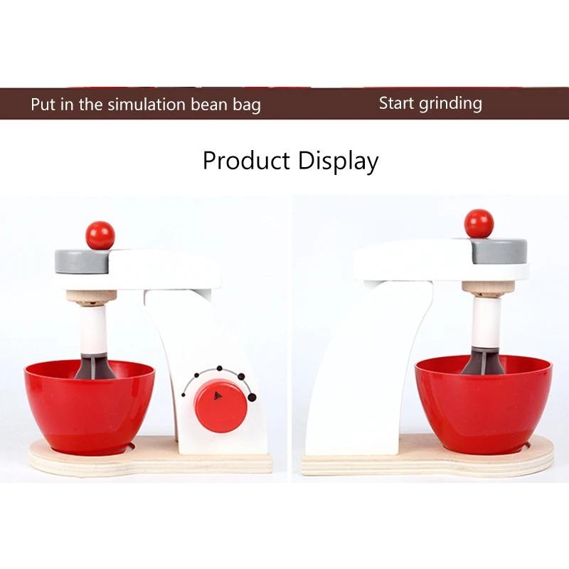 Wooden Kitchen Pretend Play Toy Simulation Wooden Coffee Machine Toaster Machine Food Mixer Baby Early Learning Educational Toys