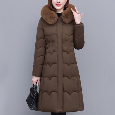 Woman Winter Coats Hooded Faux Fur Collar Elegant Thick Warm Plus Size Long Parkas Female Jacket