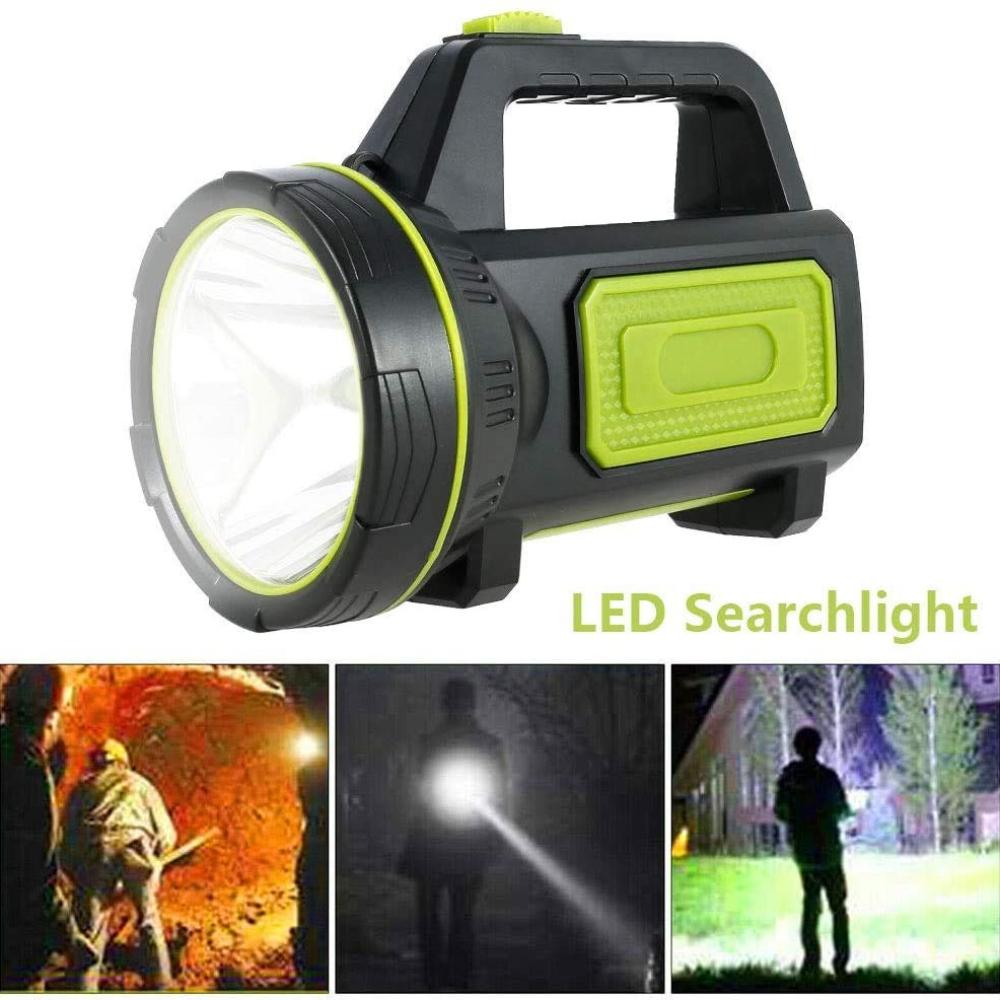 Powerful USB Rechargeable LED Flashlight 135000 Lumens 6000 mAh Waterproof for Hiking Emergency Hunting Camping (No Side Light)