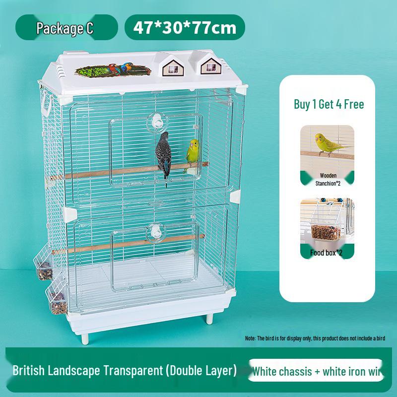 ClearView Zier Vogelkäfig für Finken und Wellensittiche - Großes Villen Design