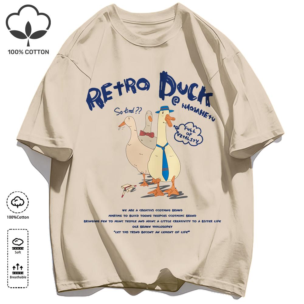 Classic Color Scheme T-Shirts For Unisex Retro Oversized Short Sleeves Fashion Couple Clothes Unisex Simple Basics Clothing
