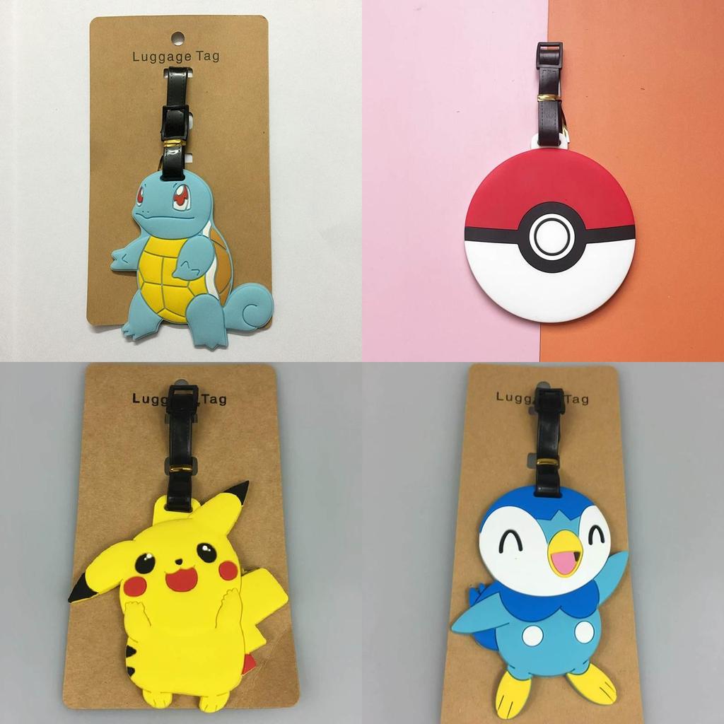 Pokemon Pikachu Charmander Squirtle Luggage Tag Gengar Charmander Squirtle Silicone Travel Tag For Travelers