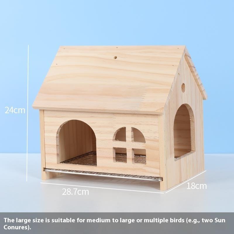 Pullable Bottom Bird House Hammock Nest Easy To Cleaning Creative Solid Wood Parrot House Smooth Edges Bird Breeding Box
