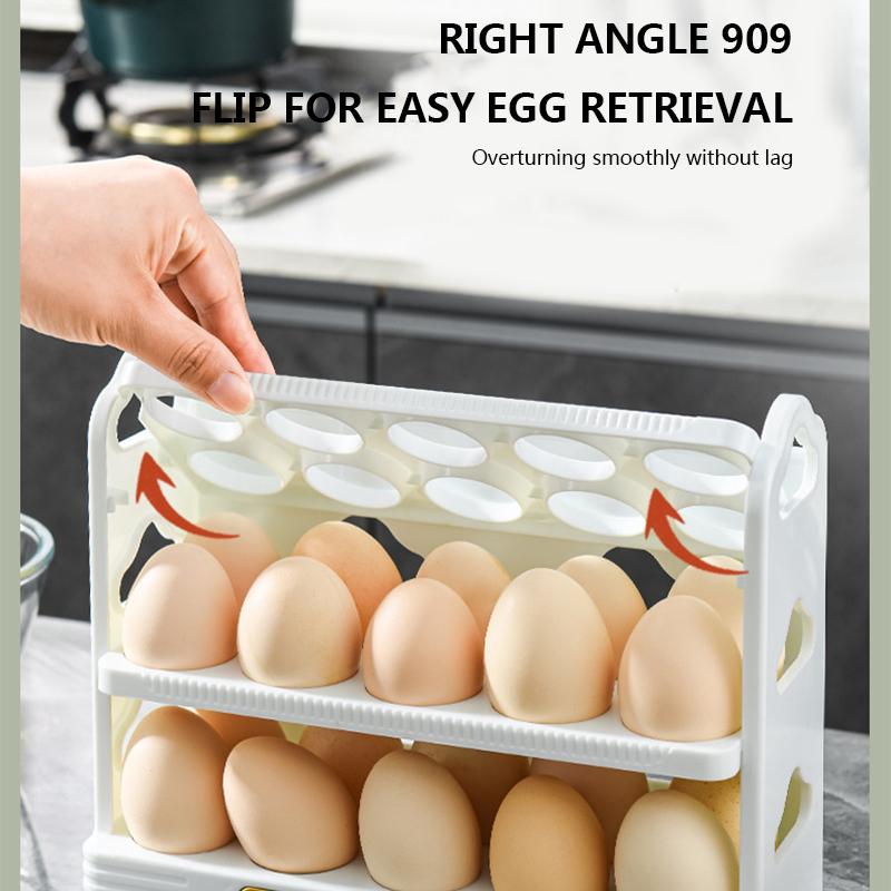 Fresh-keeping Eggs Container Case 3-Layer Flip Egg Storage Box For Fridge Door Egg Organizer Rack Refrigerator Egg Holder Tray