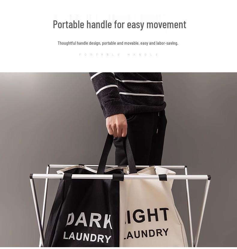 Foldable Waterproof Laundry Hamper with Handles - Oxford Cloth and Aluminum Frame