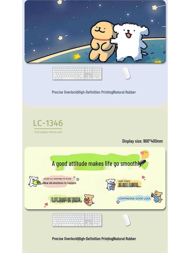 Extra-Large Heated Anti-Slip Cartoon Mouse and Keyboard Pad - Comfortable Desk Pad for Office & Gaming