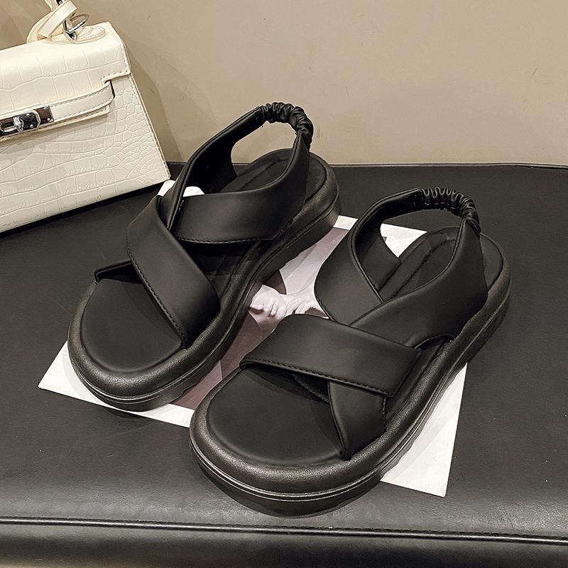 Fashion Women's Platform Flats Sandals 2025 Summer Fashion Woman Shoes Designer New Trends Slippers Elegant Walking Sandalias De Mujer