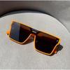 Women Oversized Square Retro Sunglasses Neon Green Accents Lightweight Plastic Frame Decorative Lenses Street Style