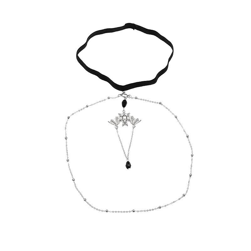 

Подвеска в виде летучей мыши, черная кристаллическая цепочка на ногу, эластичная цепочка, кольцо на ногу летучей мыши, женская цепочка на бедра для горячих девушек