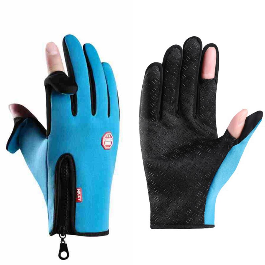 

Перчатки для езды с двумя пальцами, утепленные, водонепроницаемые, теплые перчатки для мотоциклистов, спортивные, холодные перчатки для вождения, езды на велосипеде, бега M