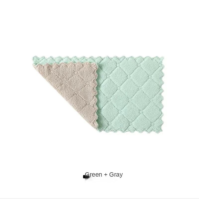 Dish Towels 10 Packs Kitchen Non-oily Super Absorbent Wet Wipes Table Towels Household Double-sided Wet and Dry Scouring Pads