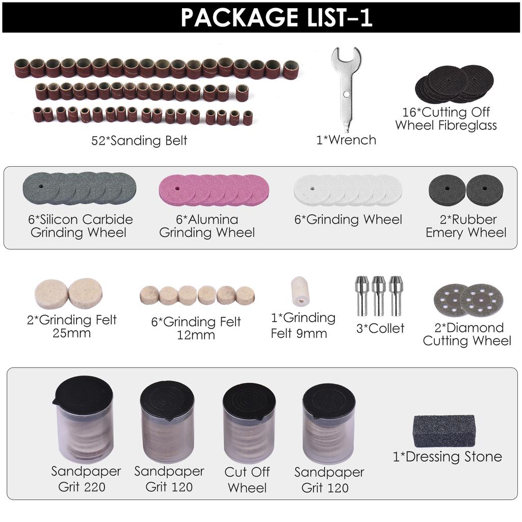 400 STK Elektrisk kverntilbehørsett Roterende verktøytilbehørsett Multifunksjonssliping