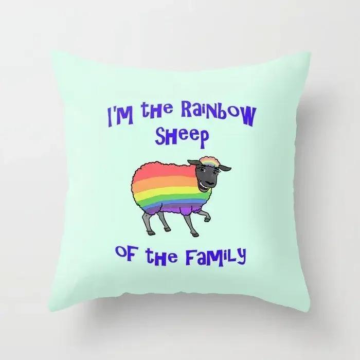 

Мультяшная Овечка Персиковая Подушка Наволочка Домашний Декор Мода 40x40cm