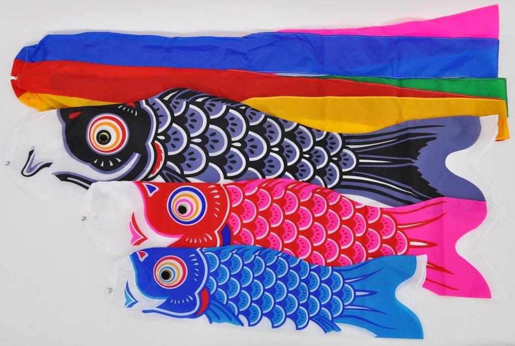 Hidemitsu Doll Workshop Miniature Koi Nobori Yuzen Full Set with Mounting ZC734285P1 (Carp Streamer), Pattern, 1m, Hardware,