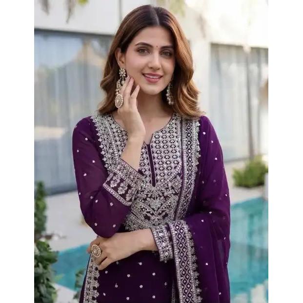 Salwar Kameez Indien Bollywood Tenue de Soirée Haut Sharara Costume Pakistanais Robe de l'Aïd