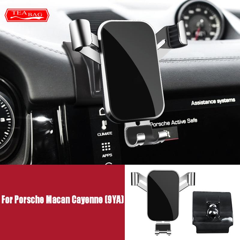 LHD Adjustable Car Phone Holder For Porsche Macan Cayenne Paramela 718 Gravity Mount Navigation Bracket Car Interior Accessories