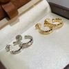 925 silver diamond inlaid craft honeycomb shaped advanced electroplating 18K gold women's earrings my love gift