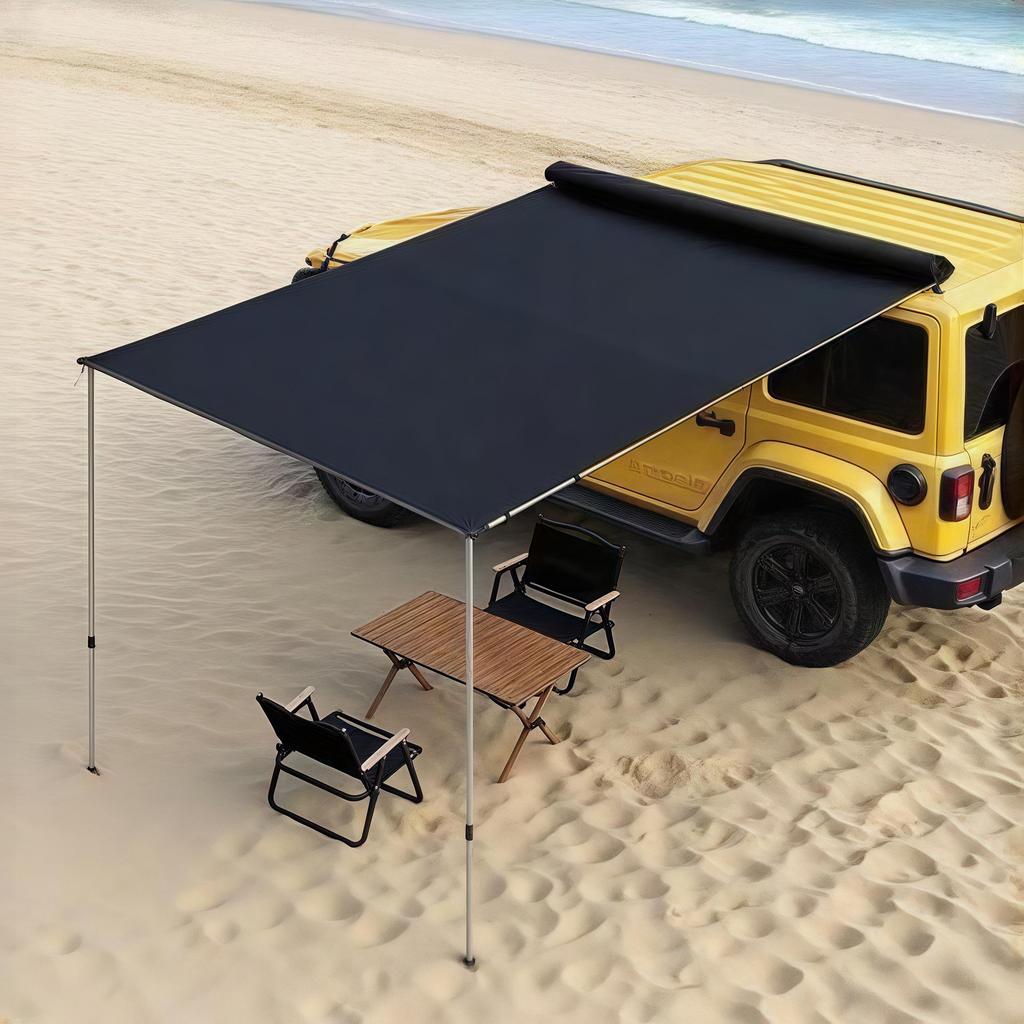 Waterproof Retractable Car Roof Awning: Aluminum Alloy with Sun Protection for Outdoor Camping