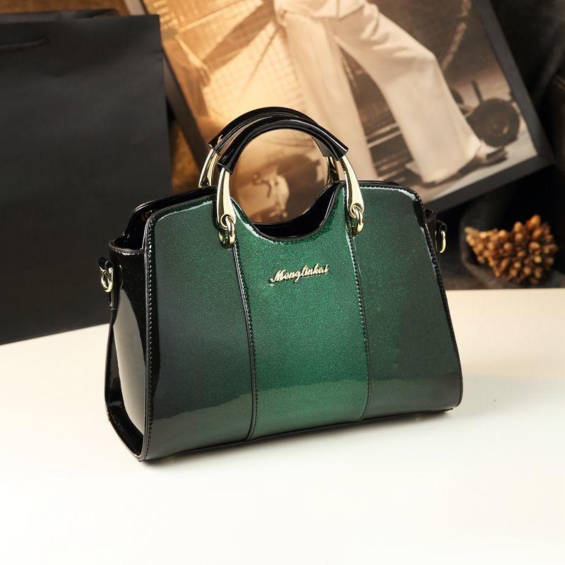 Modische Damenhandtaschen Lackleder Damenhandtaschen Einfach und vielseitig Helles Leder Mittlere Schulter Schräg über den Körper Tragbare Handtasche