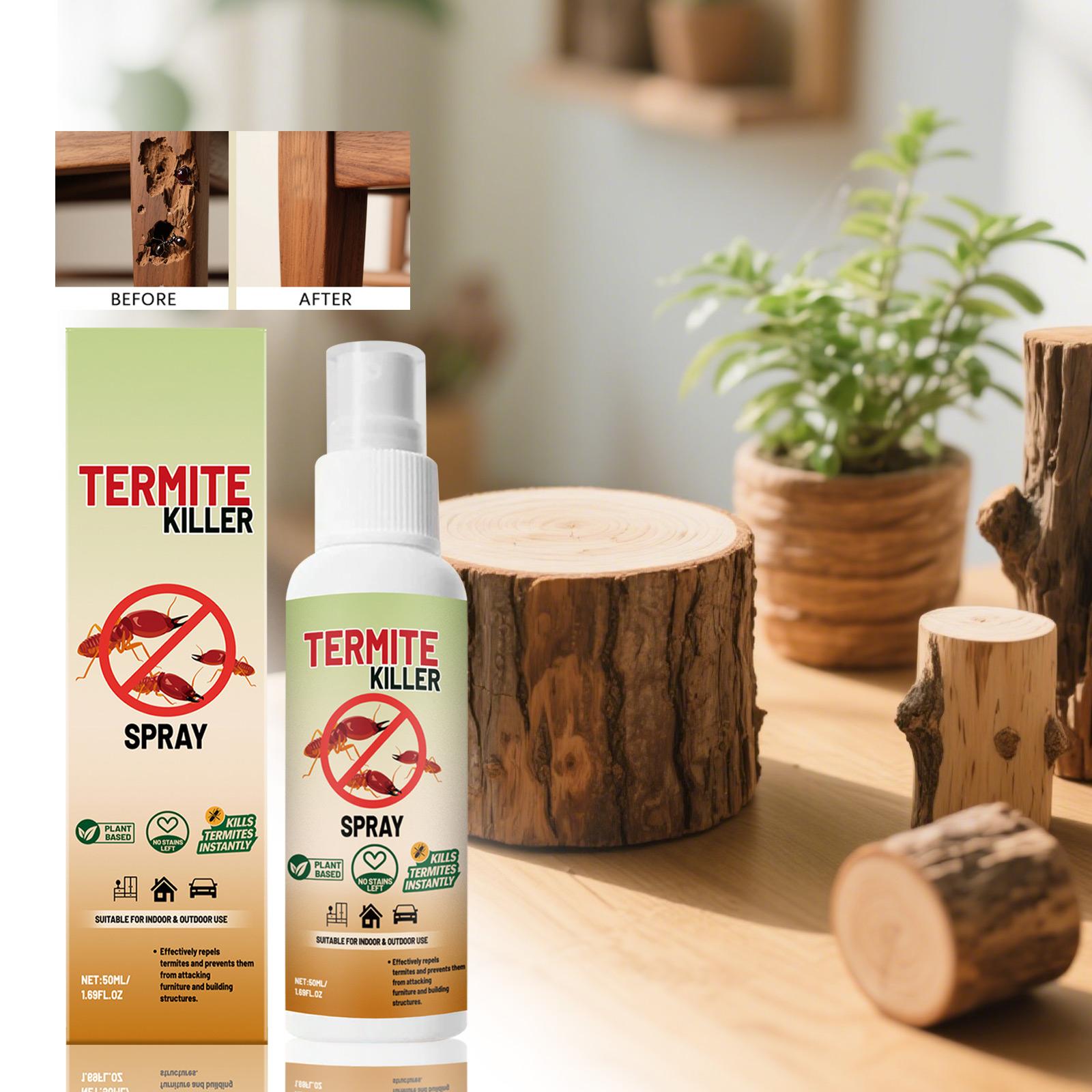 

Спрей от термитов удобен и не вызывает раздражения при использовании, подходит для террас, балконов и садов, 50 мл One Size белый