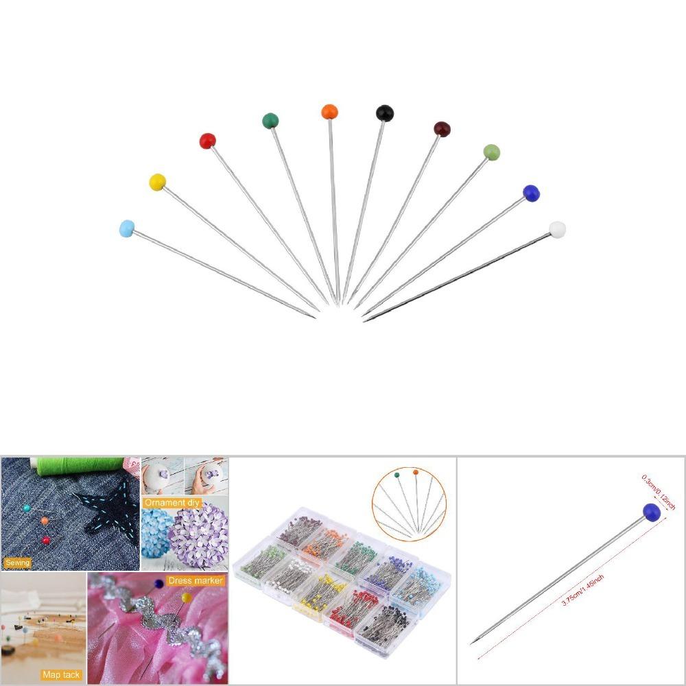 1000pcs High Temperature Resist Glass Ball Head Pins 1.45 Inch Dressmaking Pins  Flower Decoration