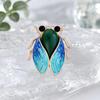 Broche Estilo Nacional, Alfinete de Lapela com Design de Cigana com Asas de Esmalte e Textura de Jade Sintético, Insígnia Cheongsam para Acessórios de Vestuário Chinês