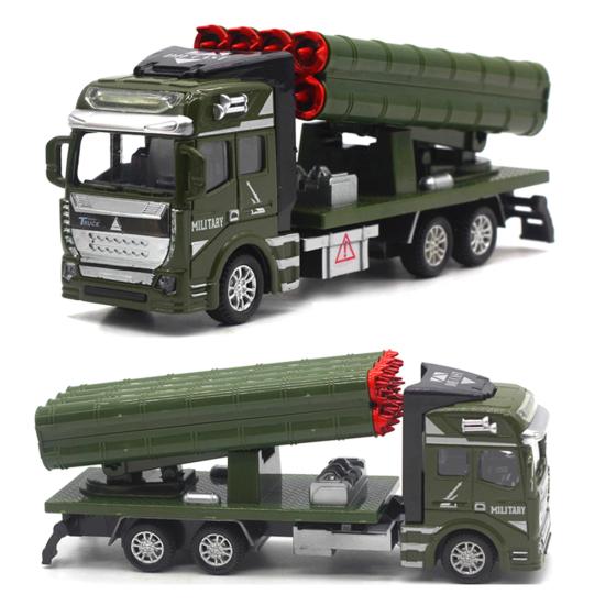 Simulation Pull Back Military Truck ABS Toy Car Model Kids Collection Gifts