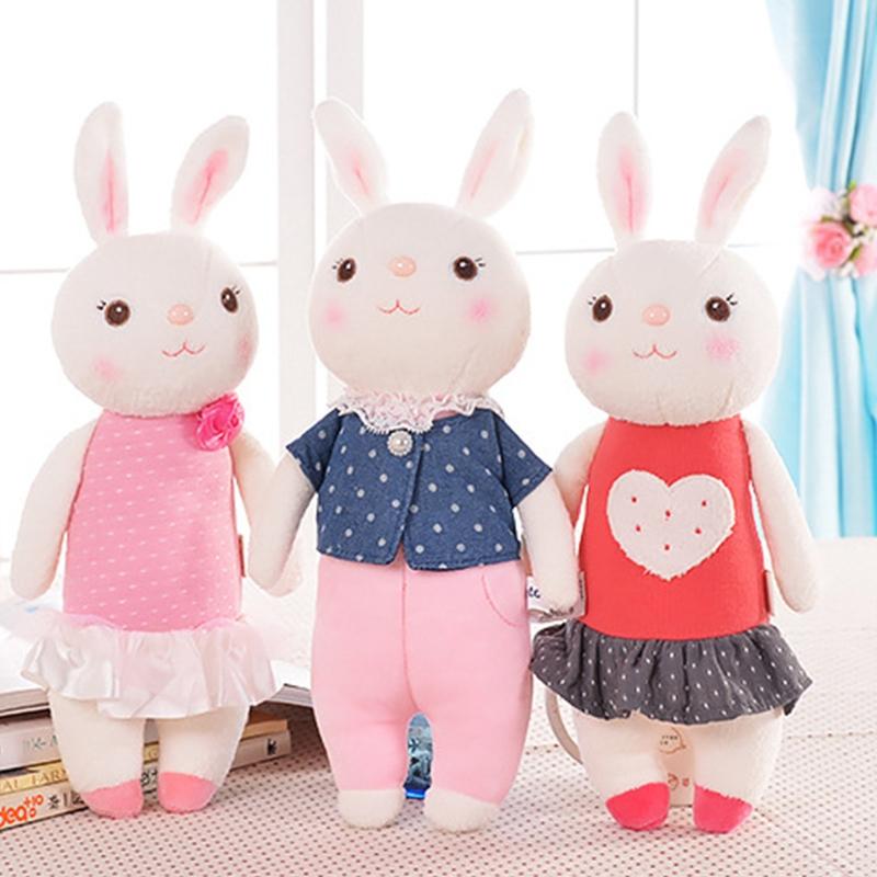 37cm/14in Stuffed Rabbit Plush Toy Easter Bunny Figure PP Cotton for Doll Room Decoration Kid Emotion Appease House Orna