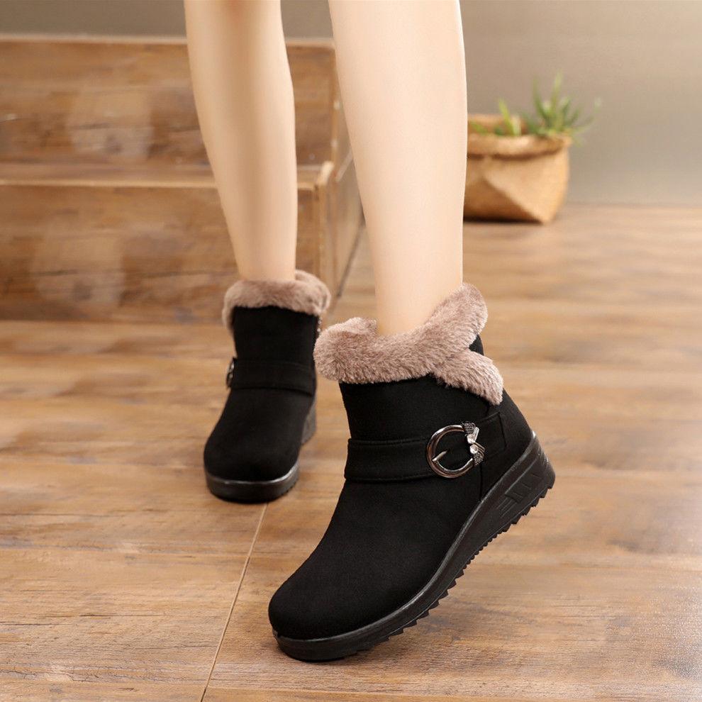 

Боковая молния по центру, удобная нескользящая мягкая подошва, женские толстые ботинки с плоской подошвой