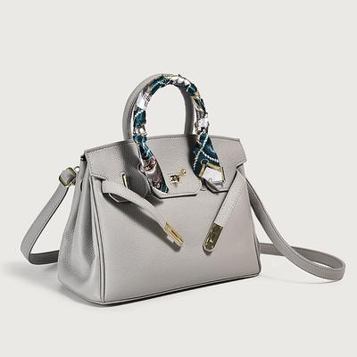 Lenço de seda com padrão de lichia, bolsa de platina, bolsa portátil de ombro cruzado para mulheres