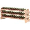 Three-Tier, 36 Bottle Wooden Wine Rack - Natural
