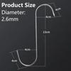 Bacon Roast Duck Pork Stainless Steel S Hooks with Sharp Tip Utensil Meat Clothes Hanging Hooks for Butcher Shop Kitchen Baking