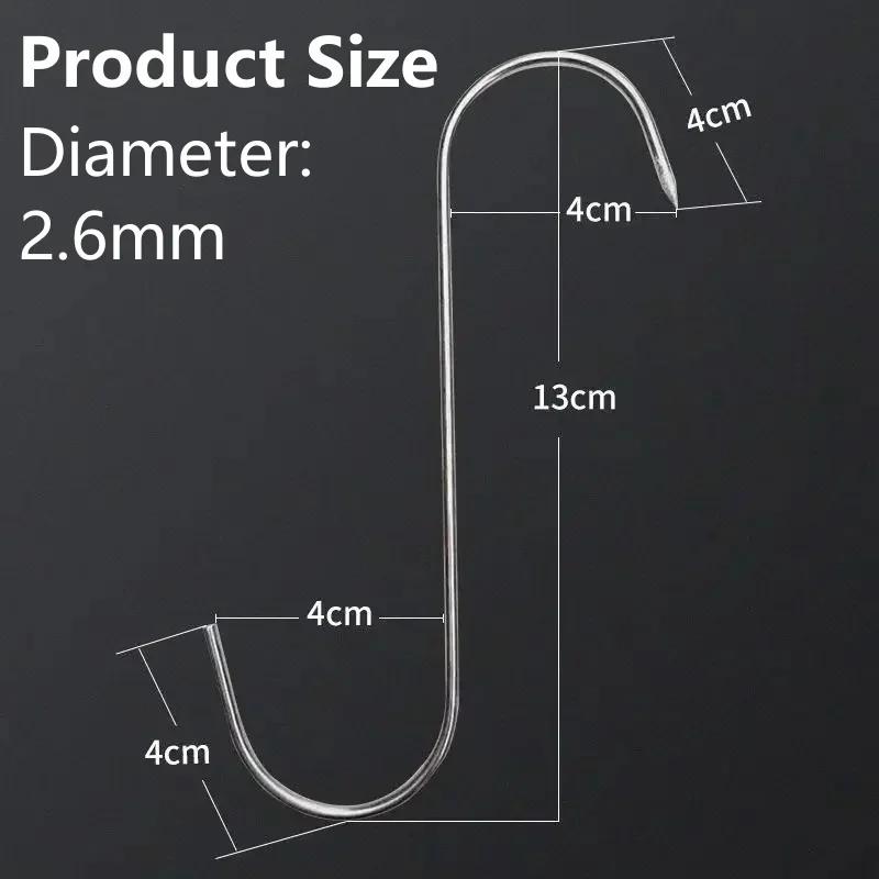 Bacon Roast Duck Pork Stainless Steel S Hooks with Sharp Tip Utensil Meat Clothes Hanging Hooks for Butcher Shop Kitchen Baking