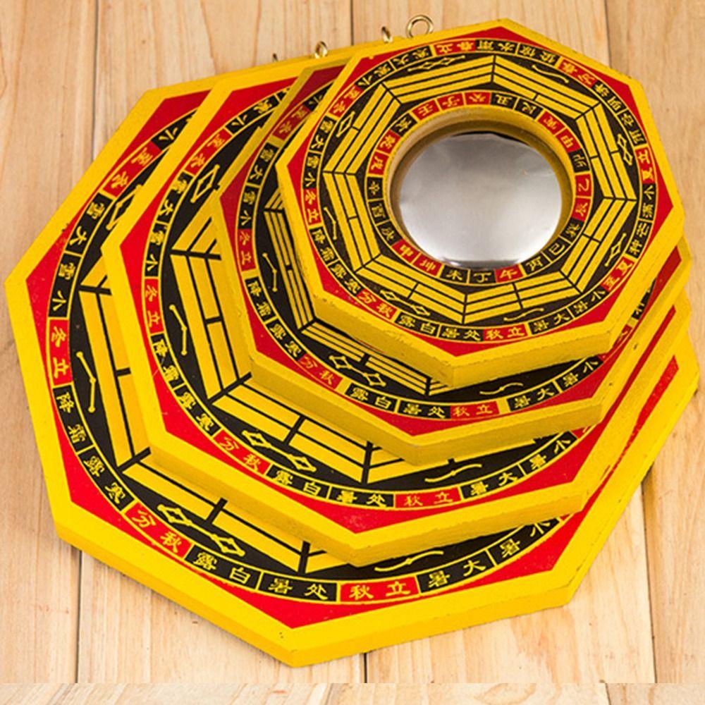 Starodávné Bagua Feng Shui zrcadlo Šťastné Bagua Dřevěné zrcadlo Fengshui Dům pro uklidnění