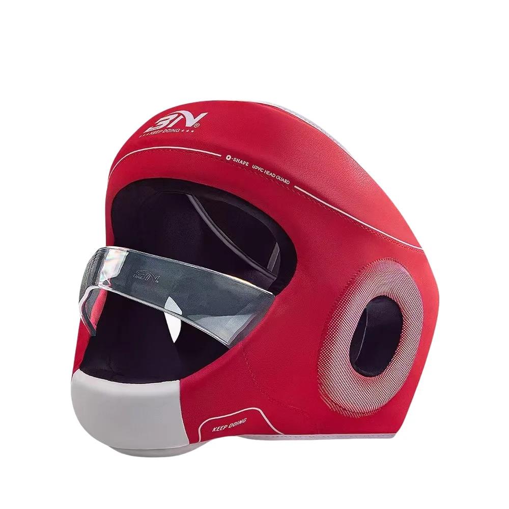 BN Adjustable Children Adult Sanda Muay Thai Boxing Helmet W/Insert Mask Kick Martial Arts Combat Headgear Training Equipment EO