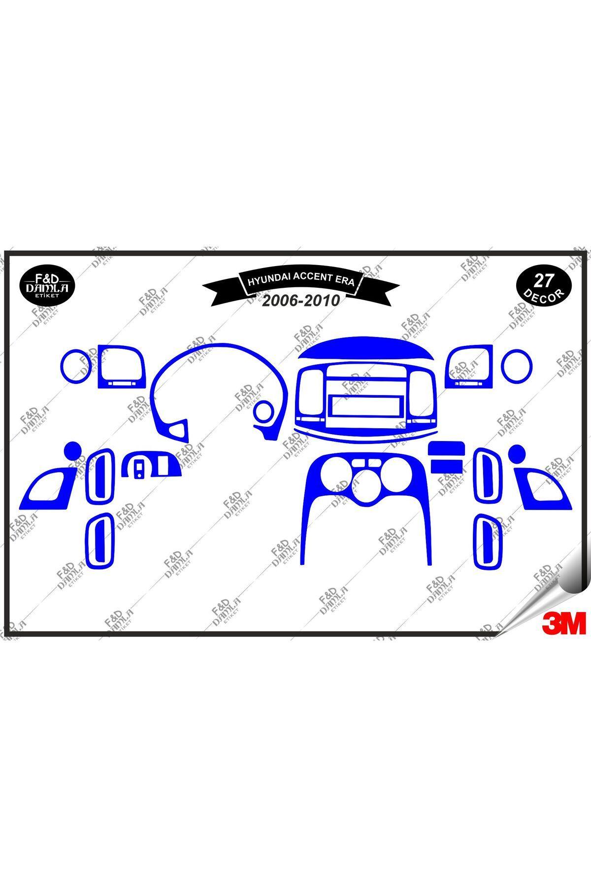 

Hyundai Accent Era 2006-2010 Torpido Konsol Trim Göğüs Maun Kaplama Set 27 Parça Mavi