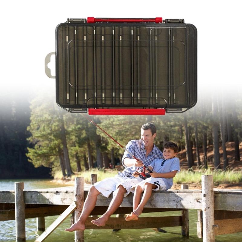 Boîte de rangement pour matériel de pêche Boîtier visible Boîte à pêche Universelle Multi-compartiments Contenant pour leurres de pêche Appâts pour calamars