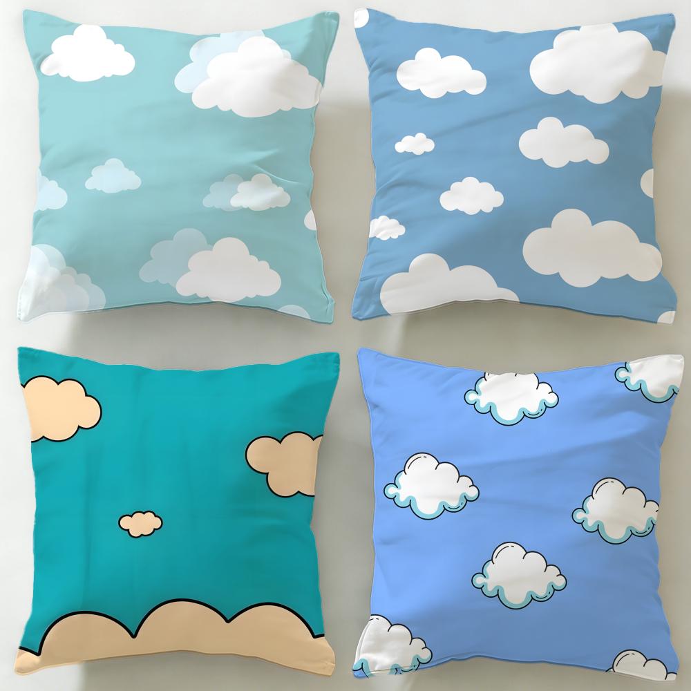 Jessica Chen Unisex White Cloud Texture Cushion Cover Soft & Easy-Wash Pillow Case – Versatile For Couch, Bed, Travel And Office