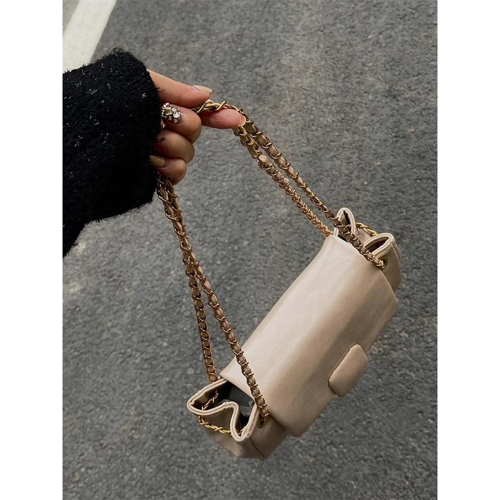 Retro feminine Achsel-Schultertaschen neue Textur Plutoniumleder Ketten Umhängetasche