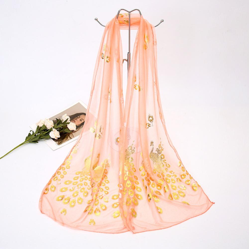 New printed phoenix rose silk scarf women's versatile long beauty yarn scarf beach yarn gift
