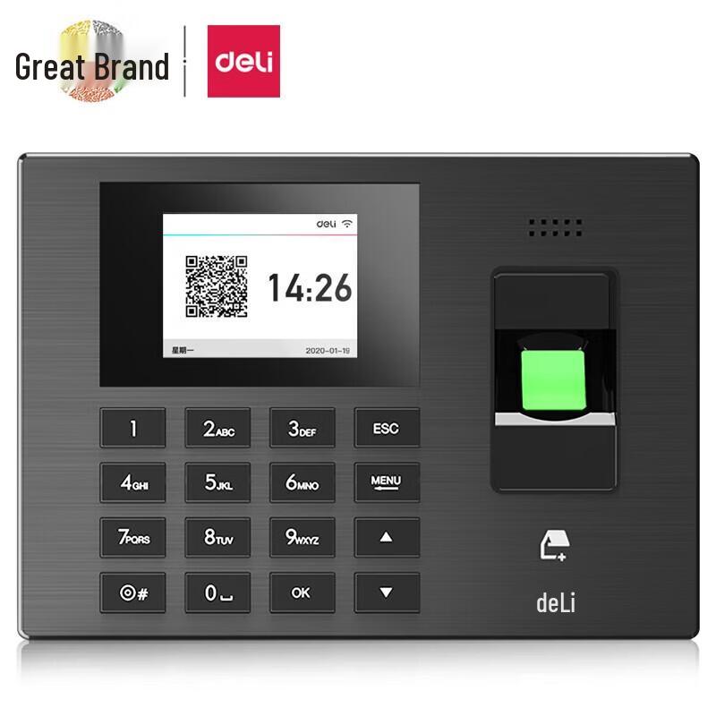 

Deli Cloud WiFi Fingerprint Attendance Machine CN plug (adapter included)