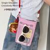 Hollowed-out Korean Style Shoulder Bag Sweet Mobile Phone Bag Fashionable Nylon Mesh Bag  Girls
