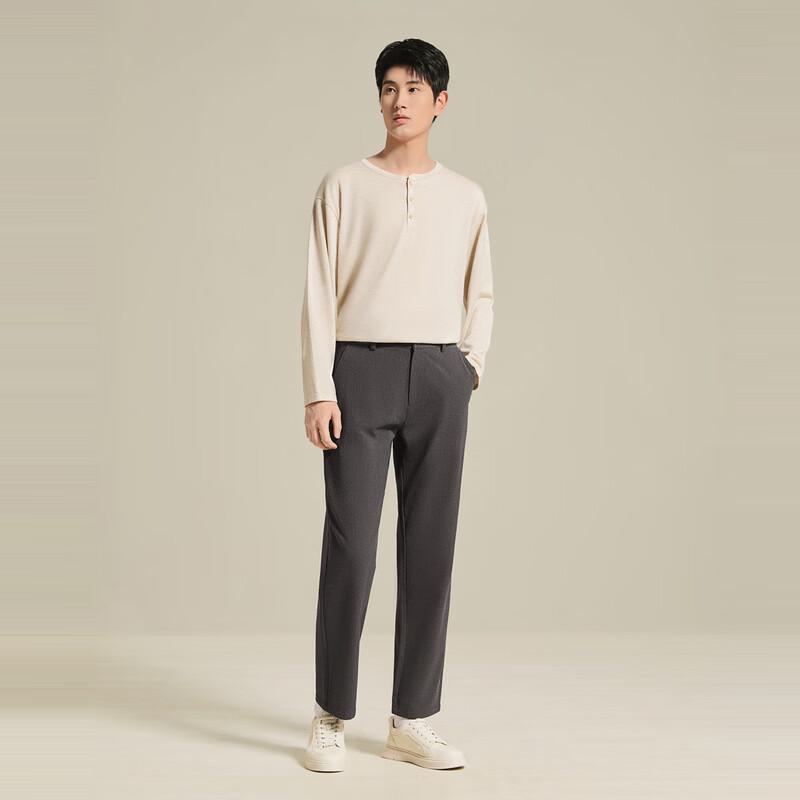 Seven Men's Warm Business Casual Straight Fit Trousers