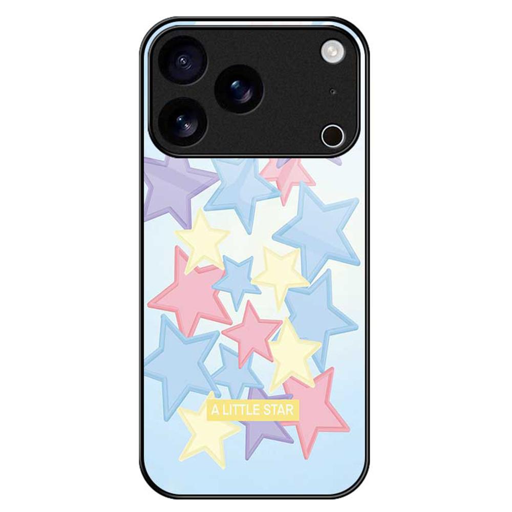 For iPhone 17 Pro Max Case TPU PC Tempered Glass Pattern Printing Phone Back Cover