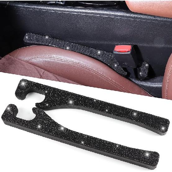 Briwill Bling Car Seat Gap Filler, 2 Pack Universal Fit For Car SUV Truck Handmade Crystal Rhinestone Diamond Car Gap Filler Bling Car Accessories