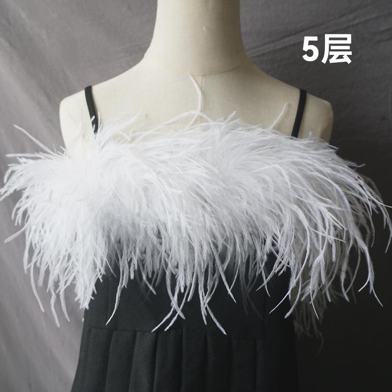 2 Meters Ostrich Feathers Boa Craft Accessories Plumas 6Ply Dress For Wedding Diy Feather Supplies Decoration The Table Crafts