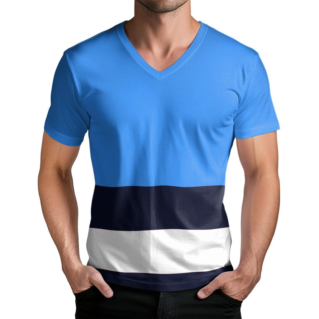 Men's Fashion Printed V-Neck Short Sleeve T-Shirt