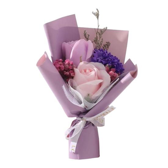 

Міні-букет штучних квітів Ручна робота Декорація зі штучних квітів Романтичний подарунок на День Святого Валентина, День народження для Мами, Дружини, Дівчини фіолетовий