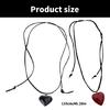 Fashionable Resin Heart Choker with Velvets Tie Adjustable Length Neckchain for Women Eye Catching Sweater Chain Jewelry
