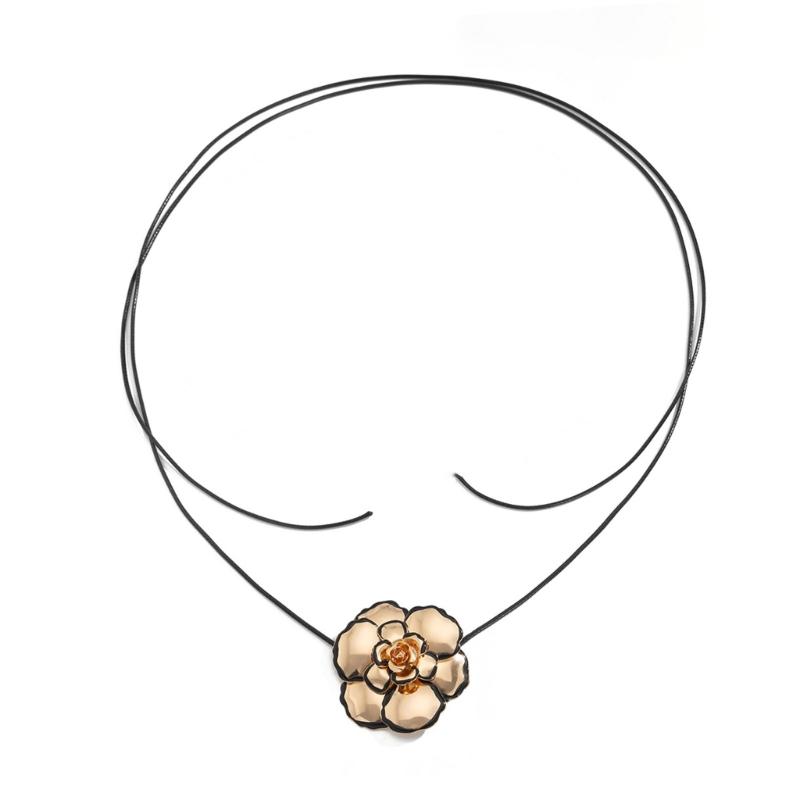 

Gold Tone Flower Earrings/Necklace Exaggerated Floral Shaped Accessories Lightweight Comfort Fit Iron Jewelry 1